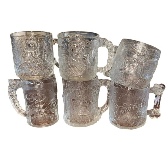 Vintage McDonalds Flintstones & Batman Forever Glass Mug Set 6 - Picture 2 of 11